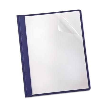 Tops Business Forms Oxford, Linen Finish Clear Front Report Cover, 3 Fasteners, Letter, Navy, 25PK 53343